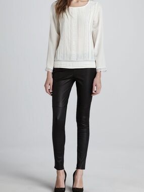 Joie Leather Pants Leggings sz 2 lamb black pants